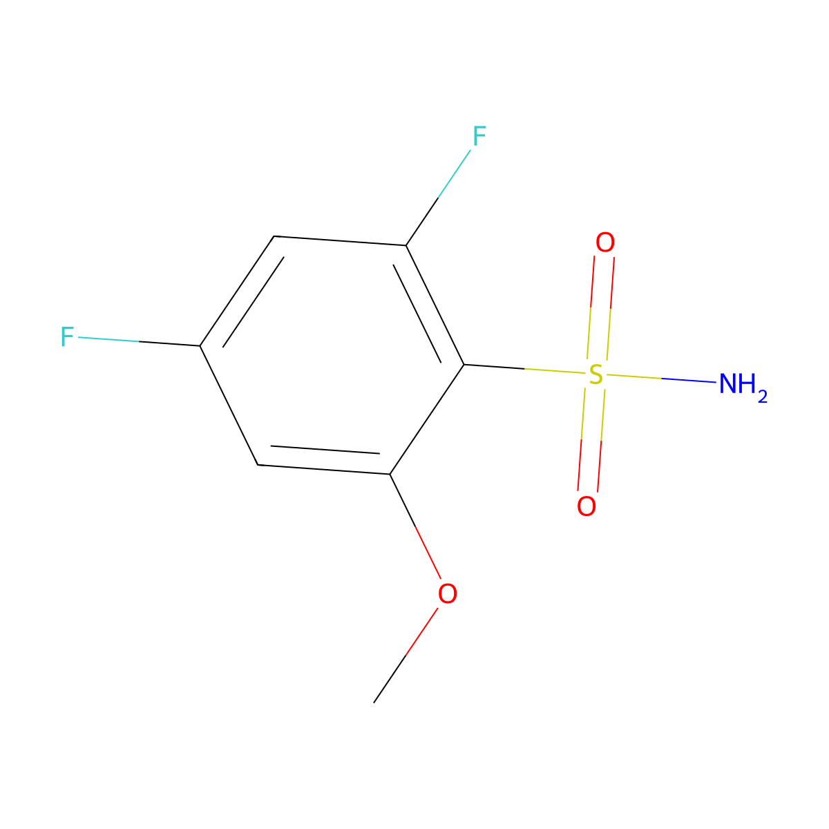 2,4-Difluoro-6-methoxybenzenesulfonamide molecular structure, CAS 1806273-96-0
