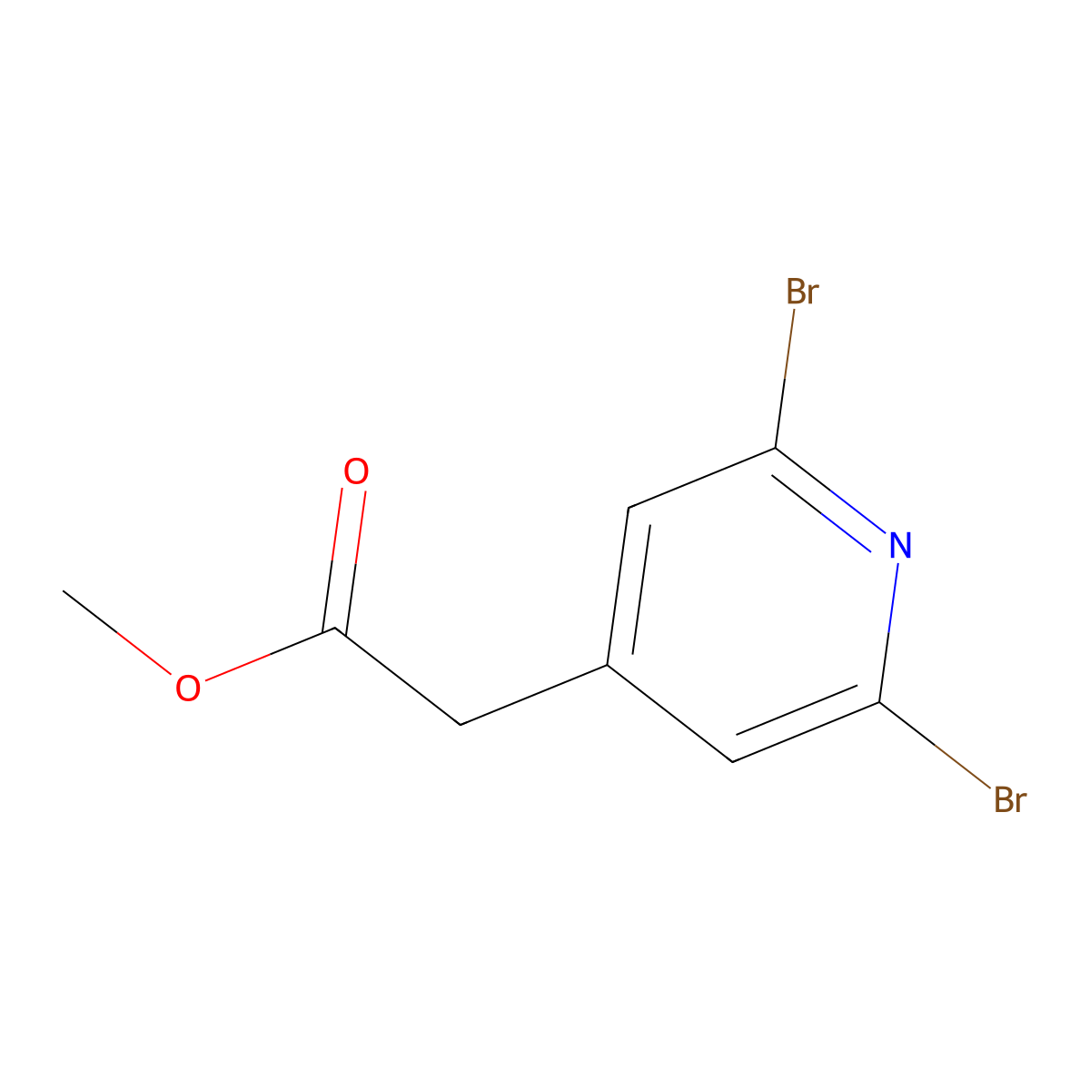 Methyl 2,6-dibromopyridine-4-acetate molecular structure, CAS 1806274-14-5