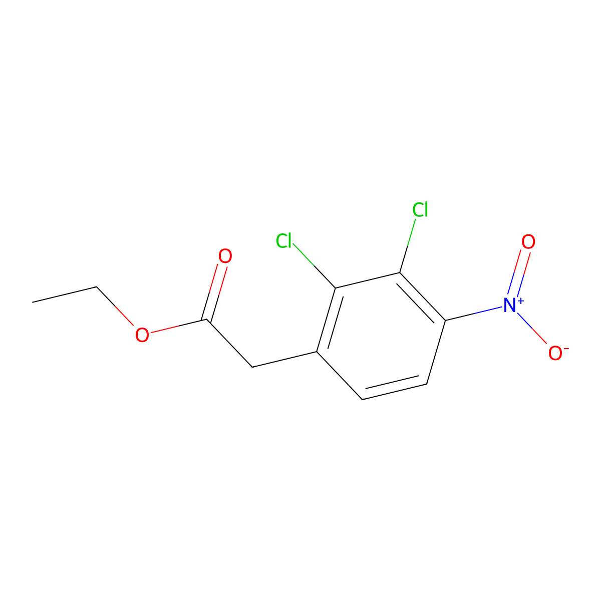 Ethyl 2-(2,3-dichloro-4-nitrophenyl)acetate molecular structure, CAS 1806275-65-9