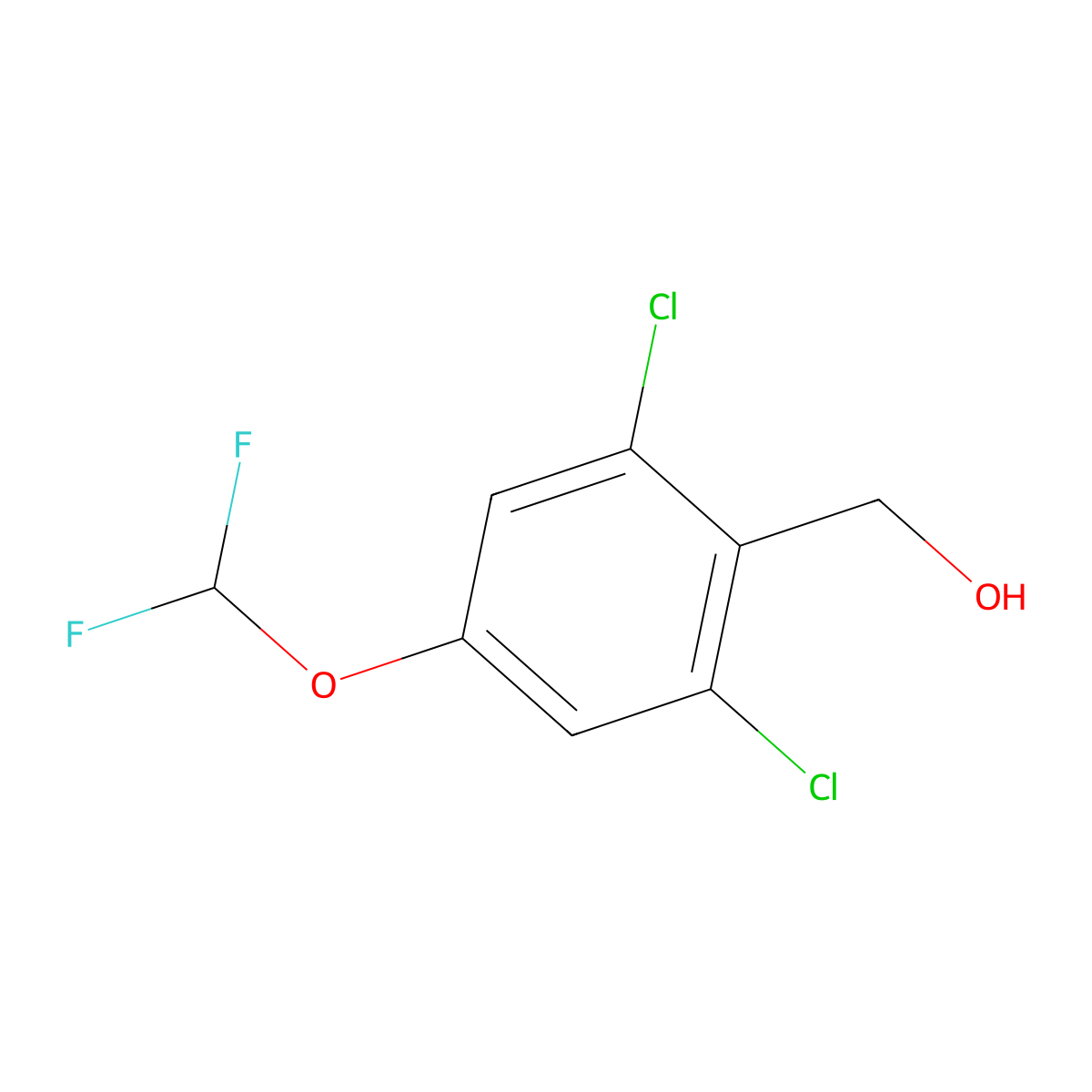 2,6-Dichloro-4-(difluoromethoxy)benzyl alcohol molecular structure, CAS 1806276-05-0