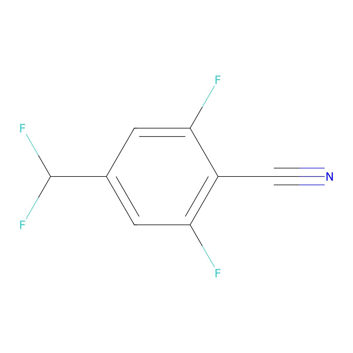 4-(Difluoromethyl)-2,6-difluorobenzonitrile molecular structure, CAS 1806278-00-1