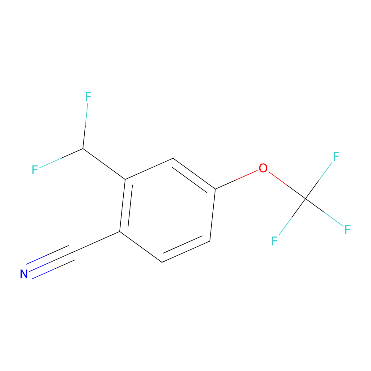2-(Difluoromethyl)-4-(trifluoromethoxy)benzonitrile molecular structure, CAS 1806279-02-6