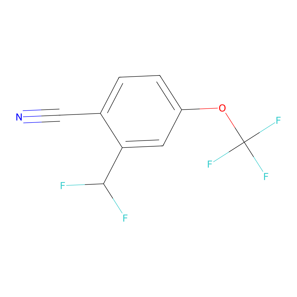 2-(Difluoromethyl)-4-(trifluoromethoxy)benzonitrile molecular structure, CAS 1806279-02-6