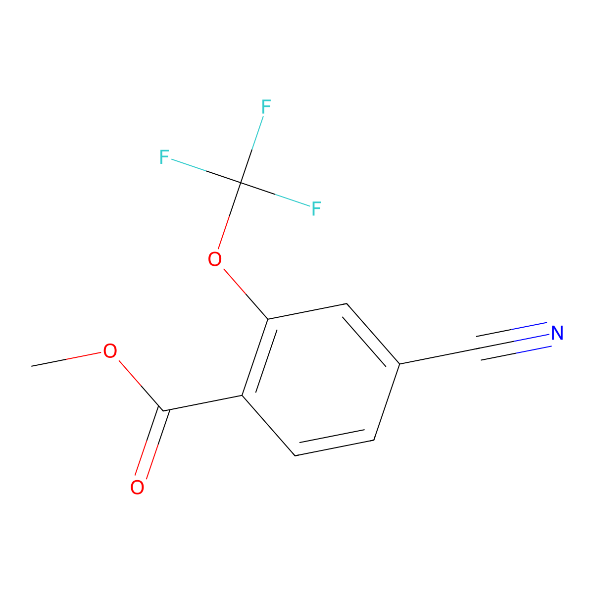 Methyl 4-cyano-2-(trifluoromethoxy)benzoate molecular structure, CAS 1806279-12-8