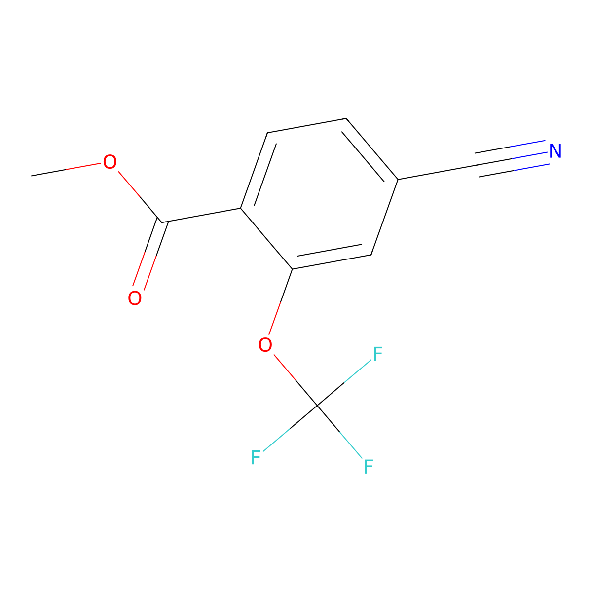 Methyl 4-cyano-2-(trifluoromethoxy)benzoate molecular structure, CAS 1806279-12-8