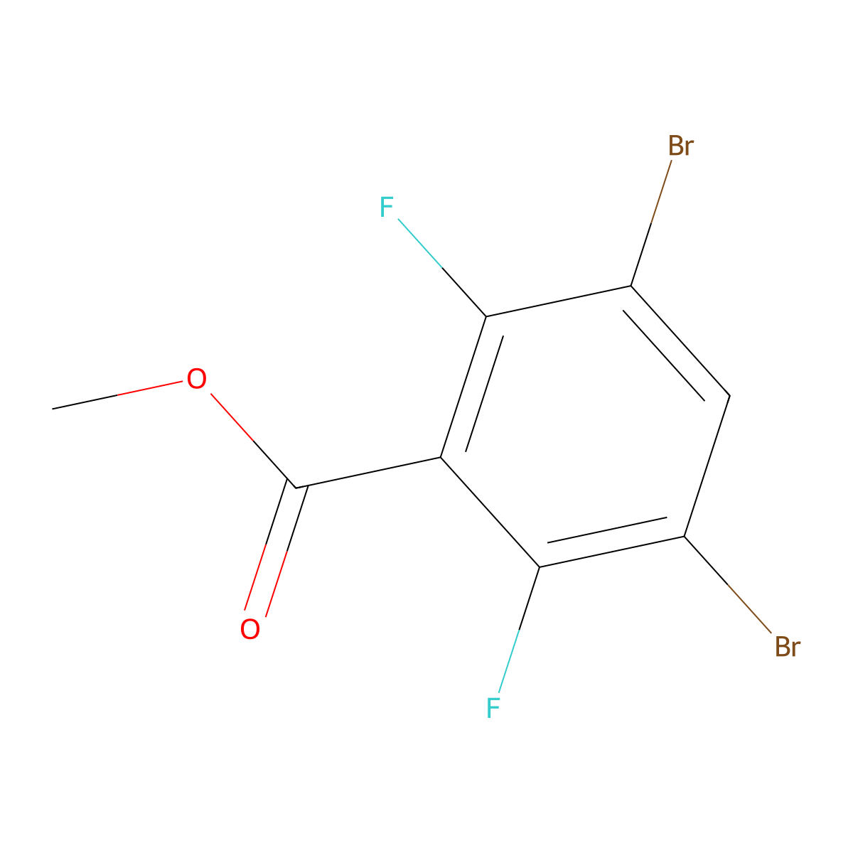 Methyl 3,5-dibromo-2,6-difluorobenzoate molecular structure, CAS 1806281-01-5