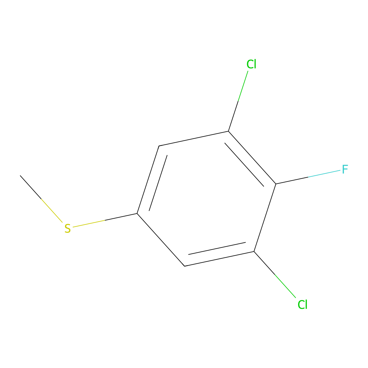 (3,5-Dichloro-4-fluorophenyl)(methyl)sulfane molecular structure, CAS 1806281-03-7