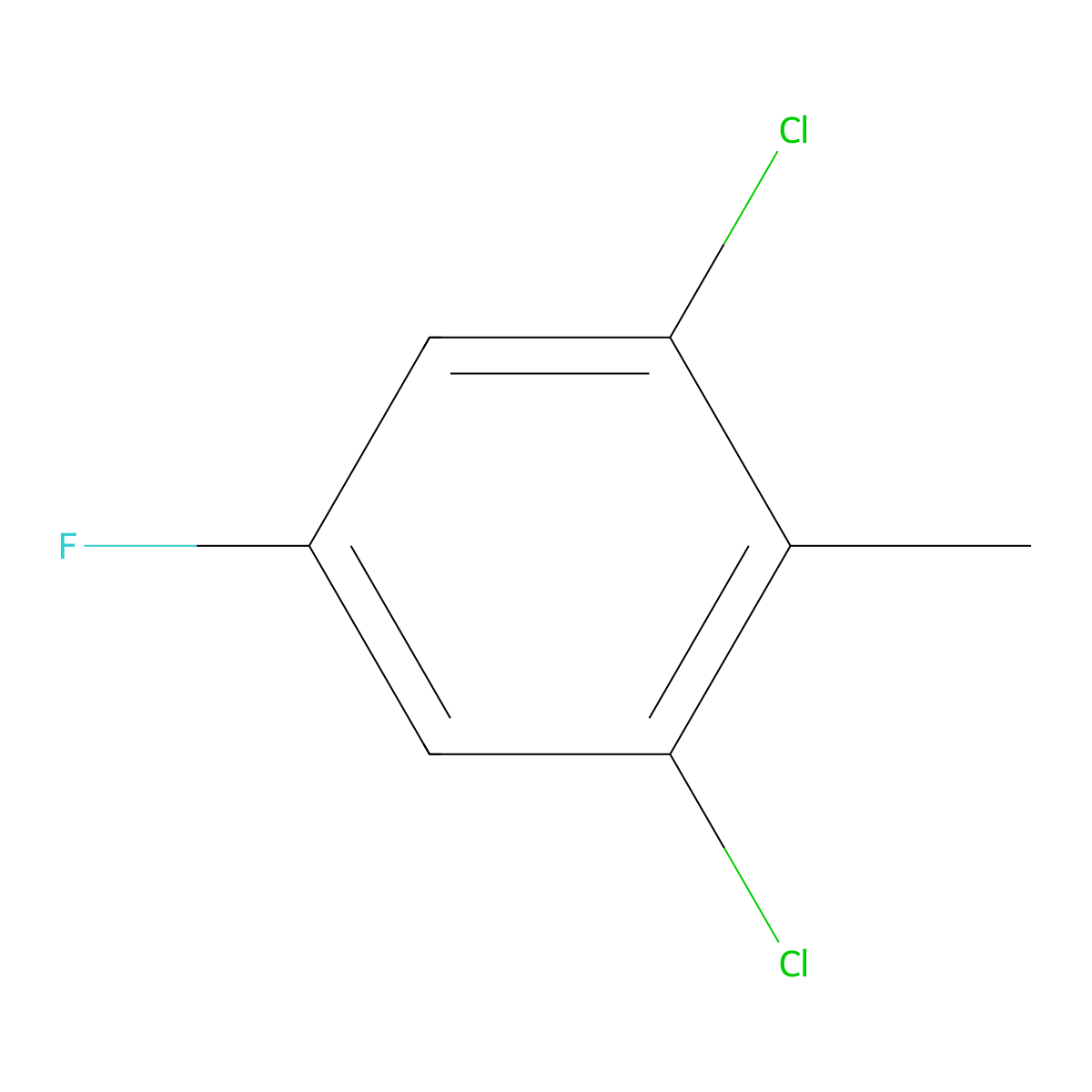 2,6-Dichloro-4-fluorotoluene molecular structure, CAS 1806281-21-9