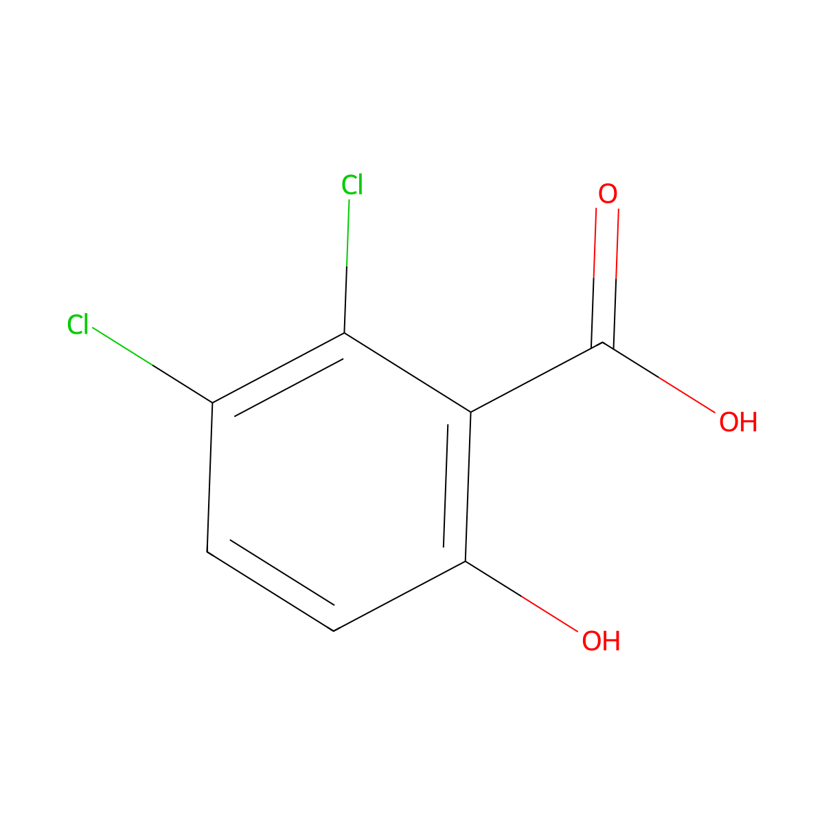 2,3-Dichloro-6-hydroxybenzoic acid molecular structure, CAS 1806282-06-3