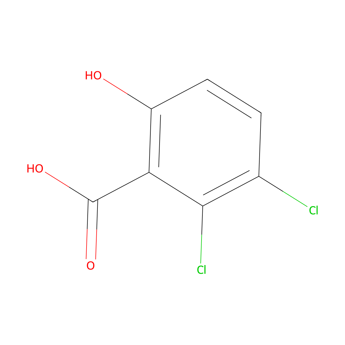 2,3-Dichloro-6-hydroxybenzoic acid molecular structure, CAS 1806282-06-3