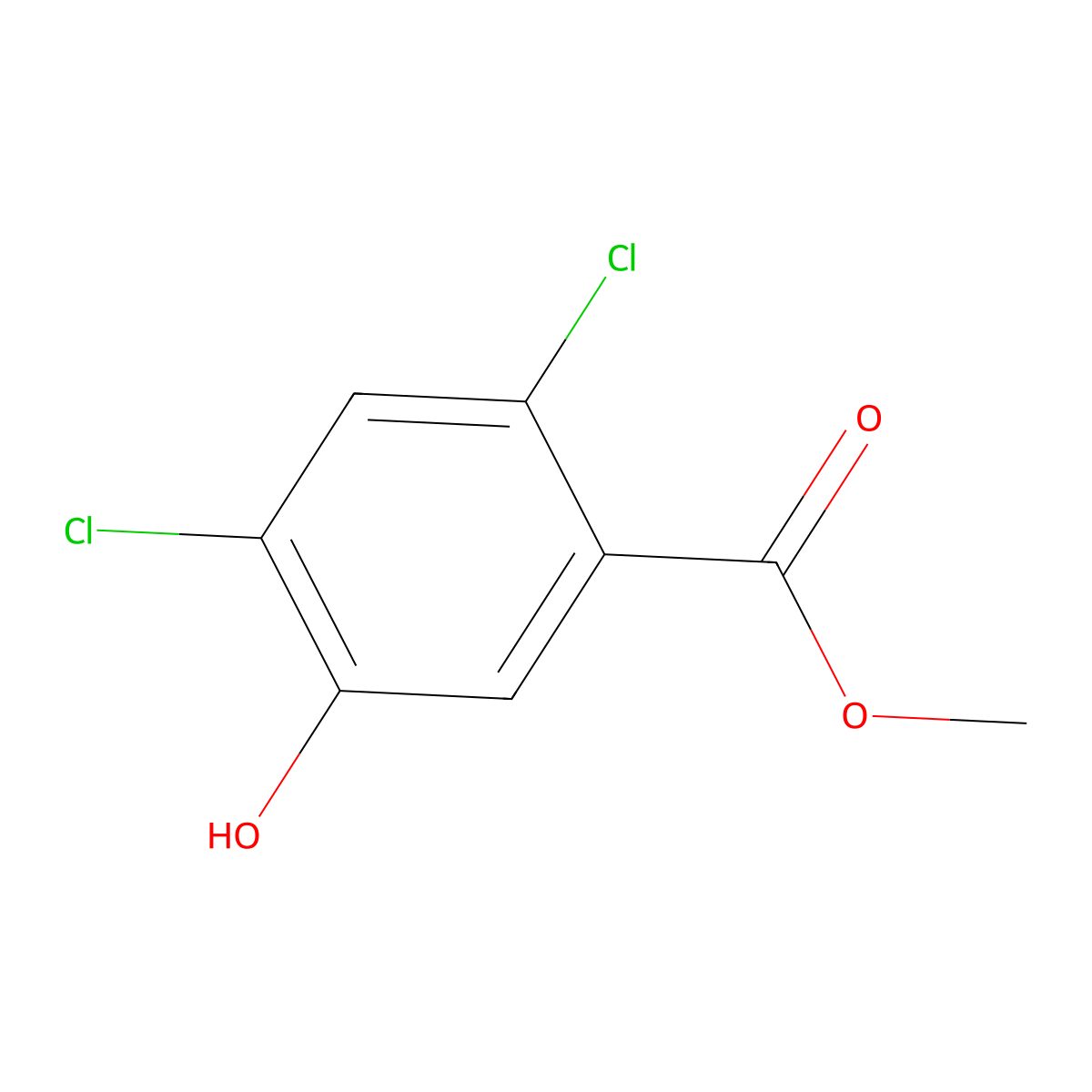 Methyl 2,4-dichloro-5-hydroxybenzoate molecular structure, CAS 1806282-22-3