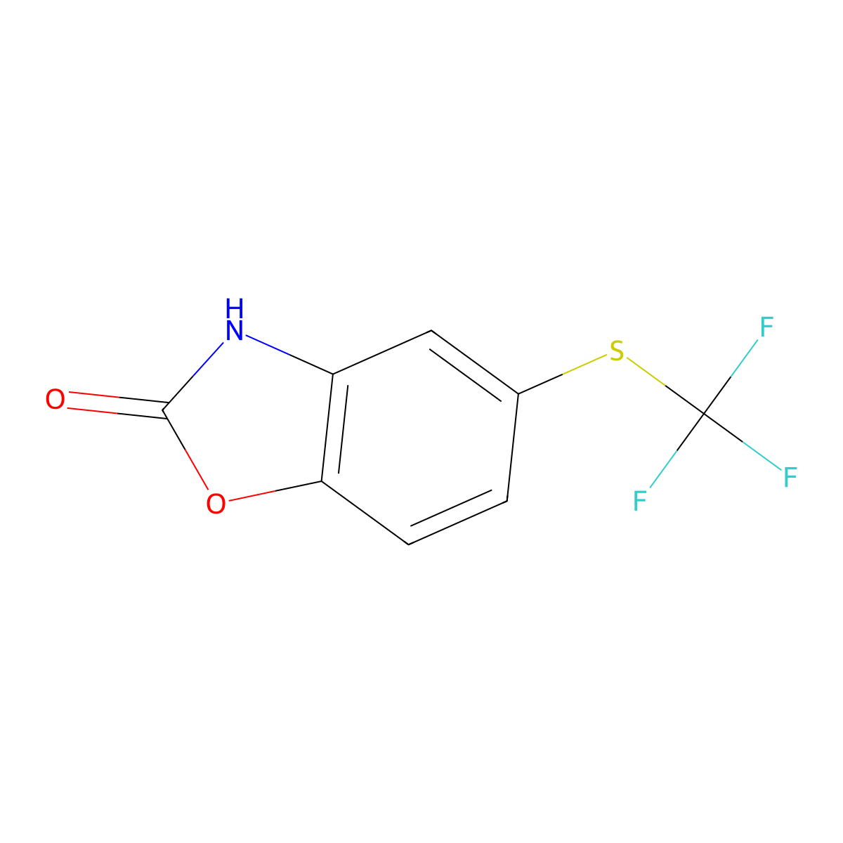 5-[(trifluoromethyl)thio]-1,3-benzoxazol-2(3H)-one molecular structure, CAS 1806284-41-2
