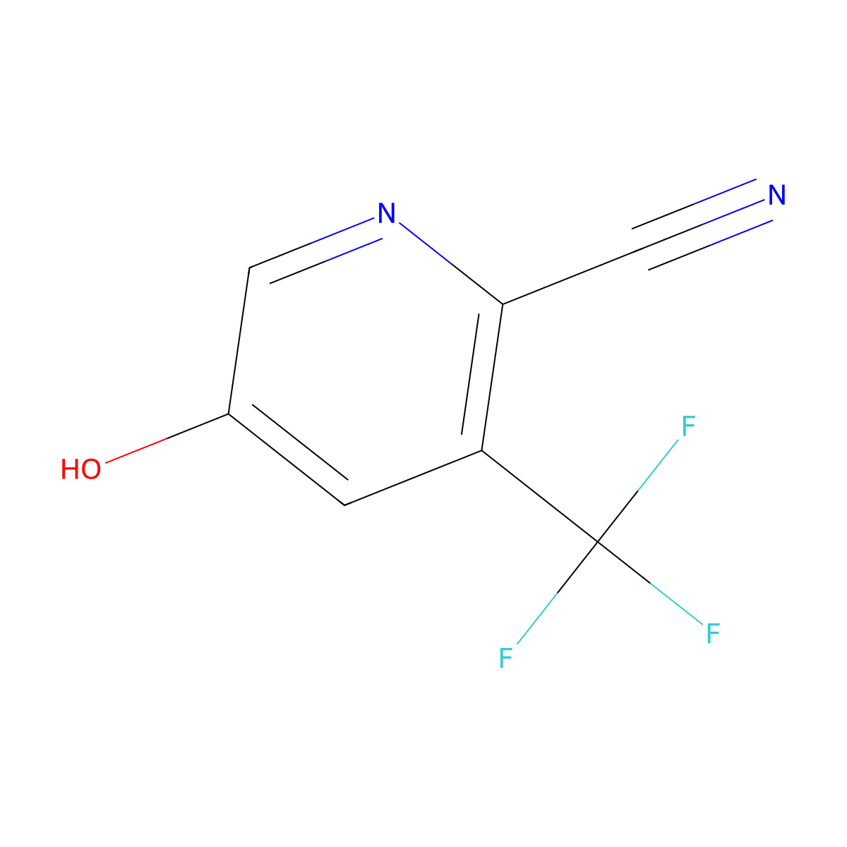 5-Hydroxy-3-(trifluoromethyl)picolinonitrile molecular structure, CAS 1806285-28-8