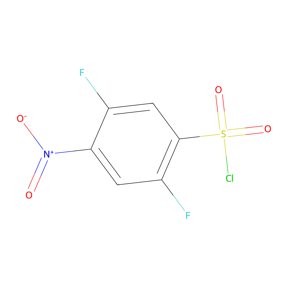 2,5-Difluoro-4-nitrobenzene-1-sulfonyl chloride molecular structure, CAS 1806289-42-8