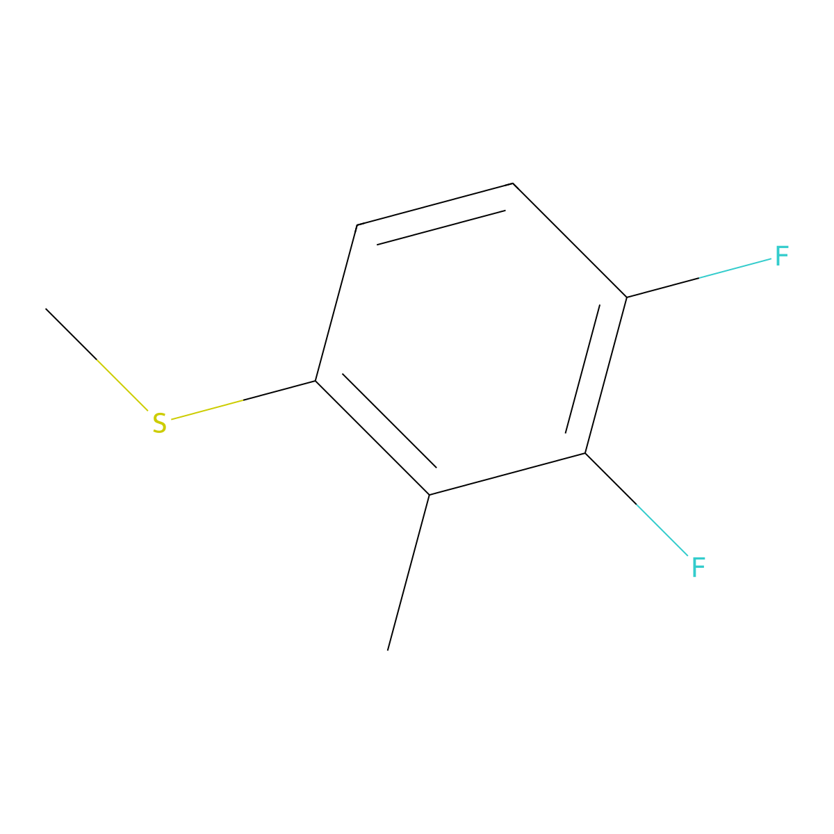 (3,4-Difluoro-2-methylphenyl)(methyl)sulfane molecular structure, CAS 1806289-89-3