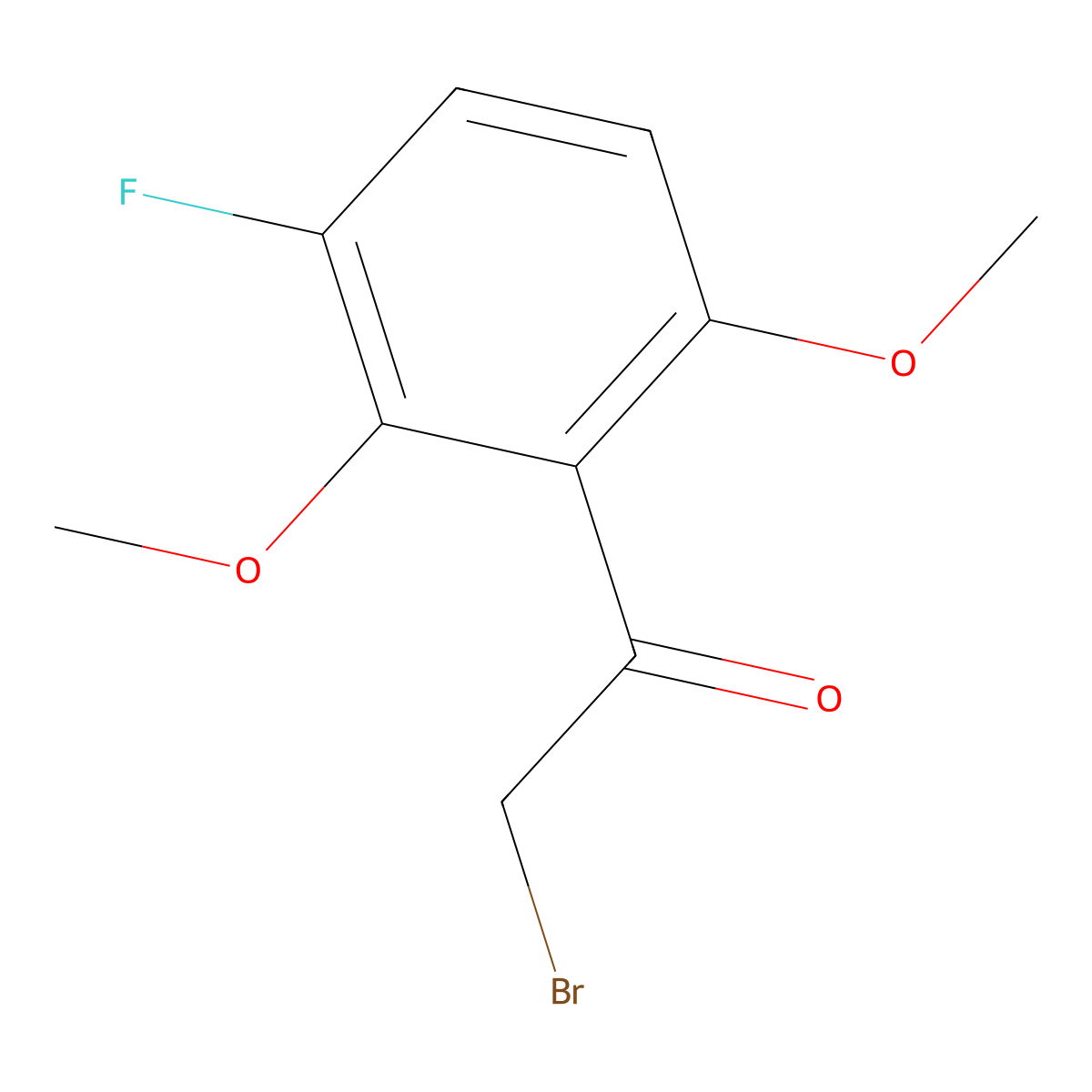 Ethanone, 2-bromo-1-(3-fluoro-2,6-dimethoxyphenyl)- molecular structure, CAS 1806290-04-9