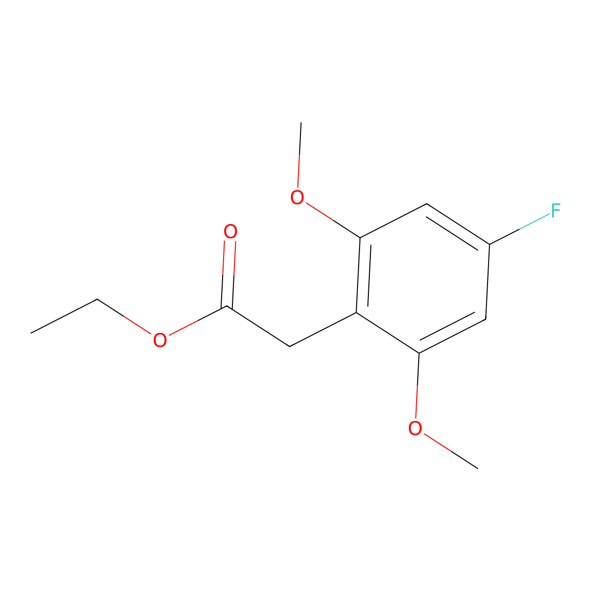 Ethyl 2-(4-fluoro-2,6-dimethoxyphenyl)acetate molecular structure, CAS 1806290-15-2