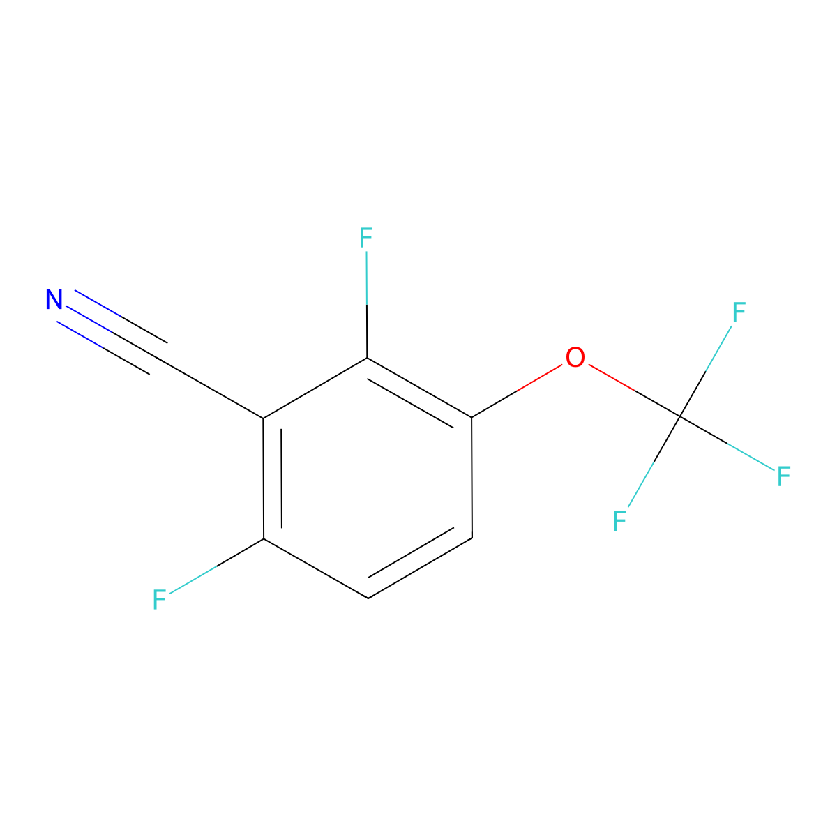 2,6-Difluoro-3-(trifluoromethoxy)benzonitrile molecular structure, CAS 1806290-43-6