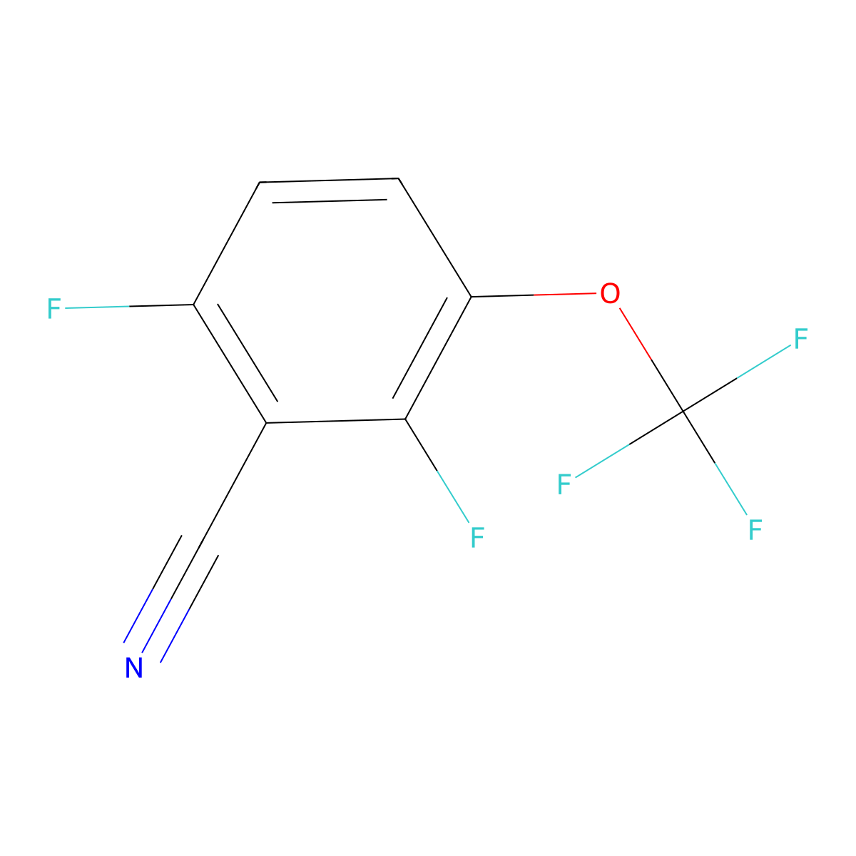 2,6-Difluoro-3-(trifluoromethoxy)benzonitrile molecular structure, CAS 1806290-43-6