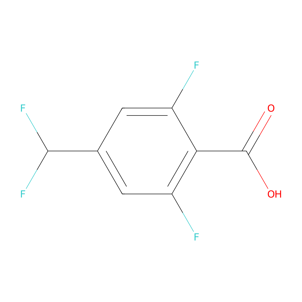 4-(Difluoromethyl)-2,6-difluorobenzoic acid molecular structure, CAS 1806290-96-9