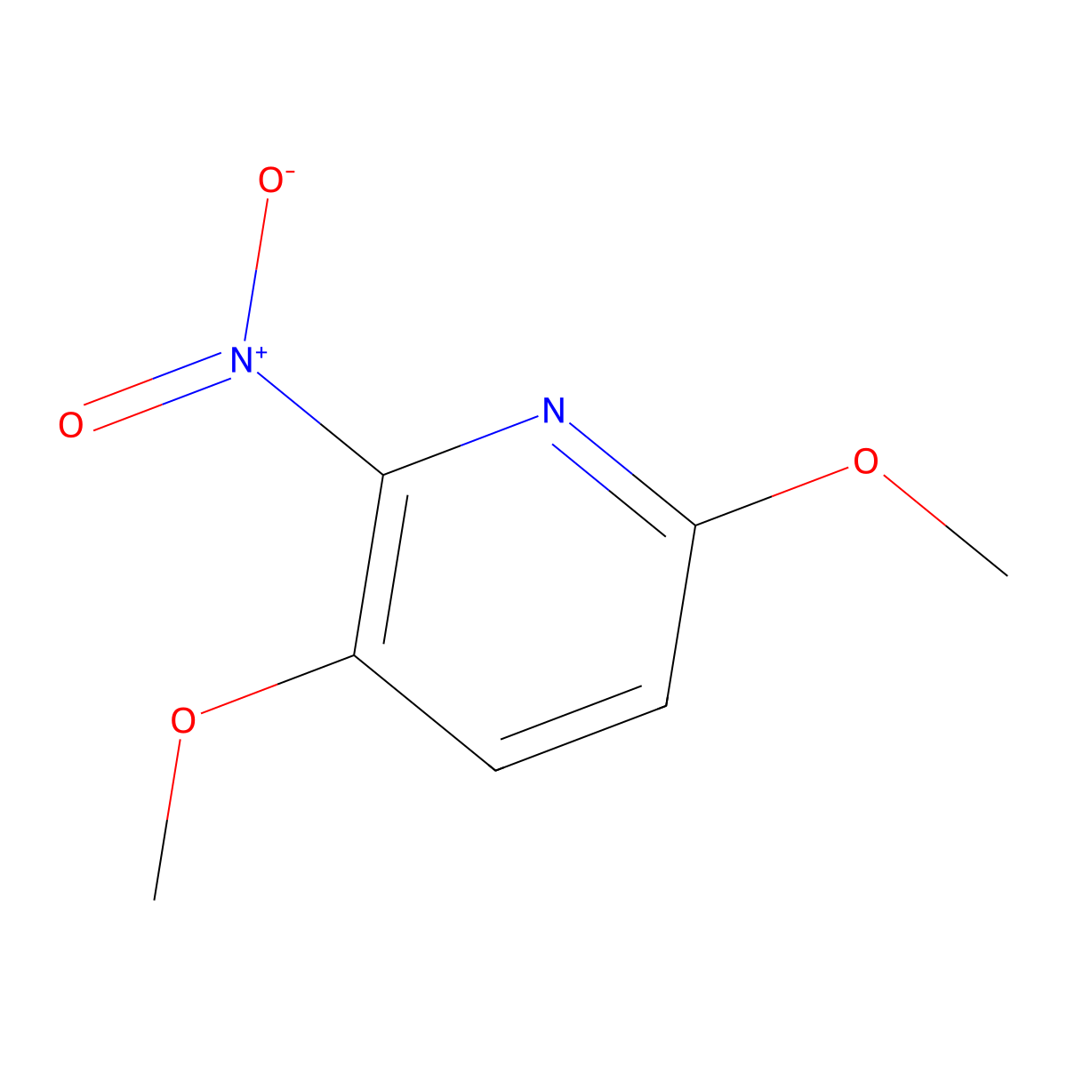 3,6-Dimethoxy-2-nitropyridine molecular structure, CAS 1806291-13-3