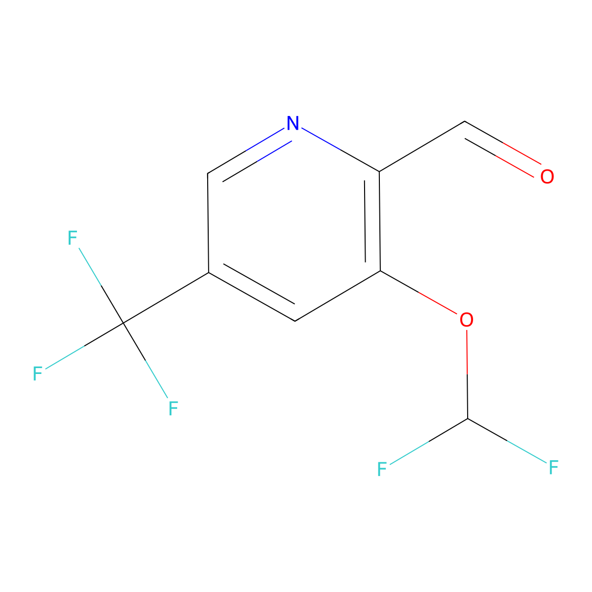 3-(Difluoromethoxy)-5-(trifluoromethyl)picolinaldehyde molecular structure, CAS 1806293-25-3