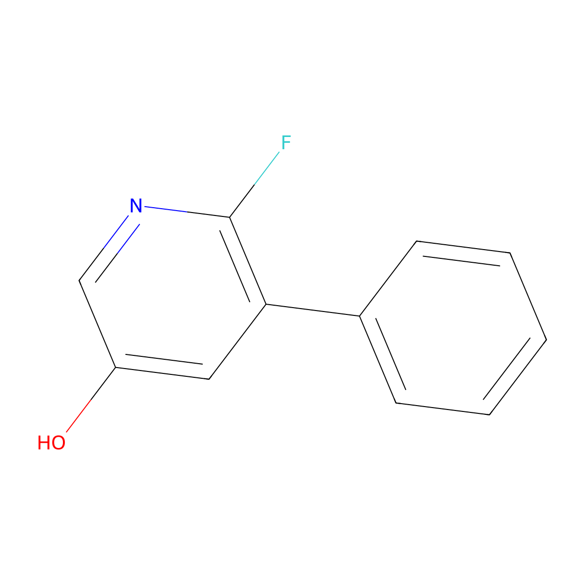 3-Pyridinol, 6-fluoro-5-phenyl- molecular structure, CAS 1806294-66-5