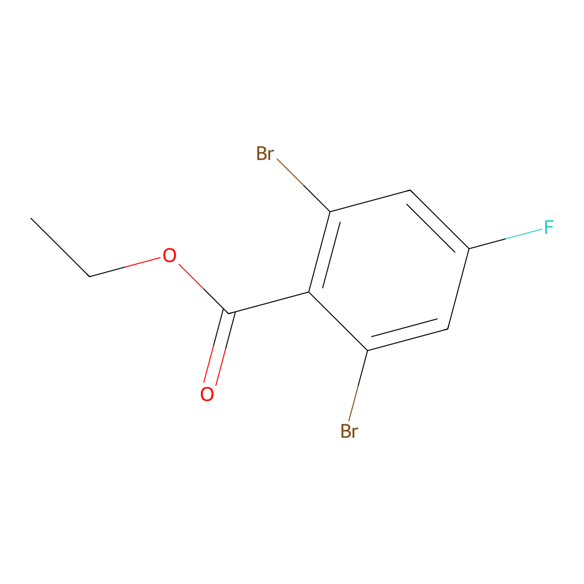 Ethyl 2,6-dibromo-4-fluorobenzoate molecular structure, CAS 1806294-78-9