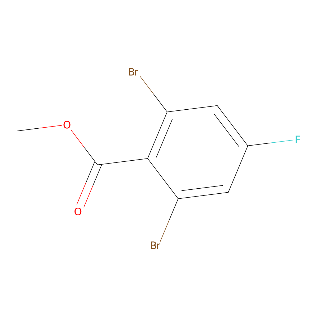 Methyl 2,6-dibromo-4-fluorobenzoate molecular structure, CAS 1806294-86-9