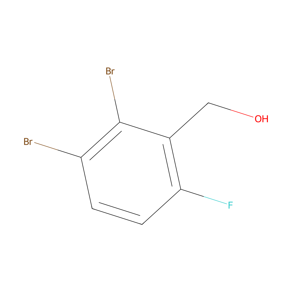 2,3-Dibromo-6-fluorobenzyl alcohol molecular structure, CAS 1806294-99-4