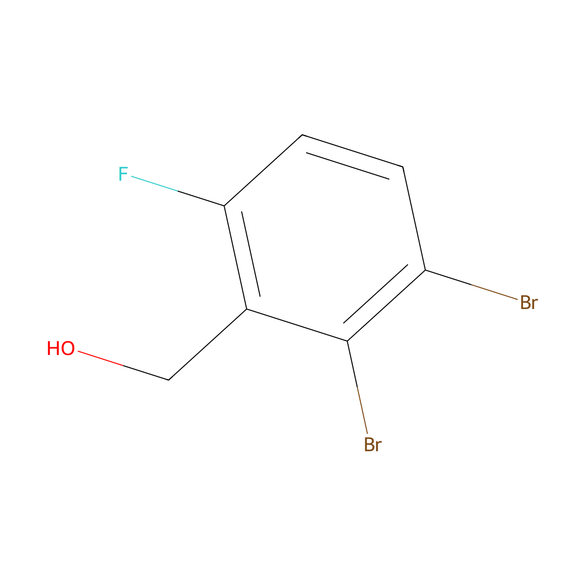 2,3-Dibromo-6-fluorobenzyl alcohol molecular structure, CAS 1806294-99-4