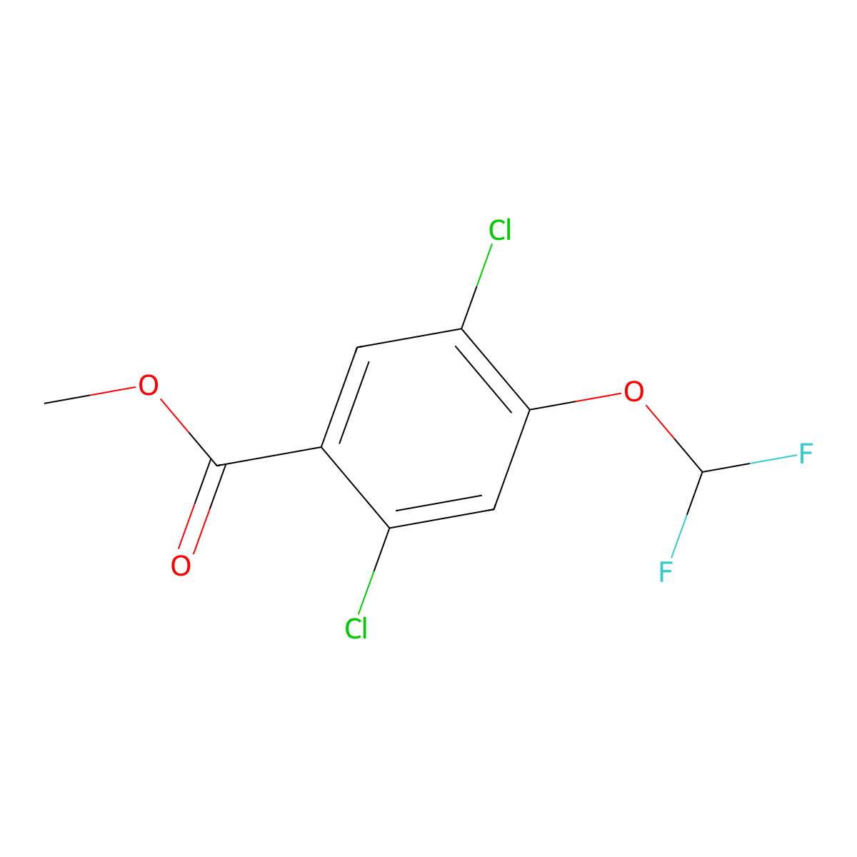 Methyl 2,5-dichloro-4-(difluoromethoxy)benzoate molecular structure, CAS 1806297-06-2