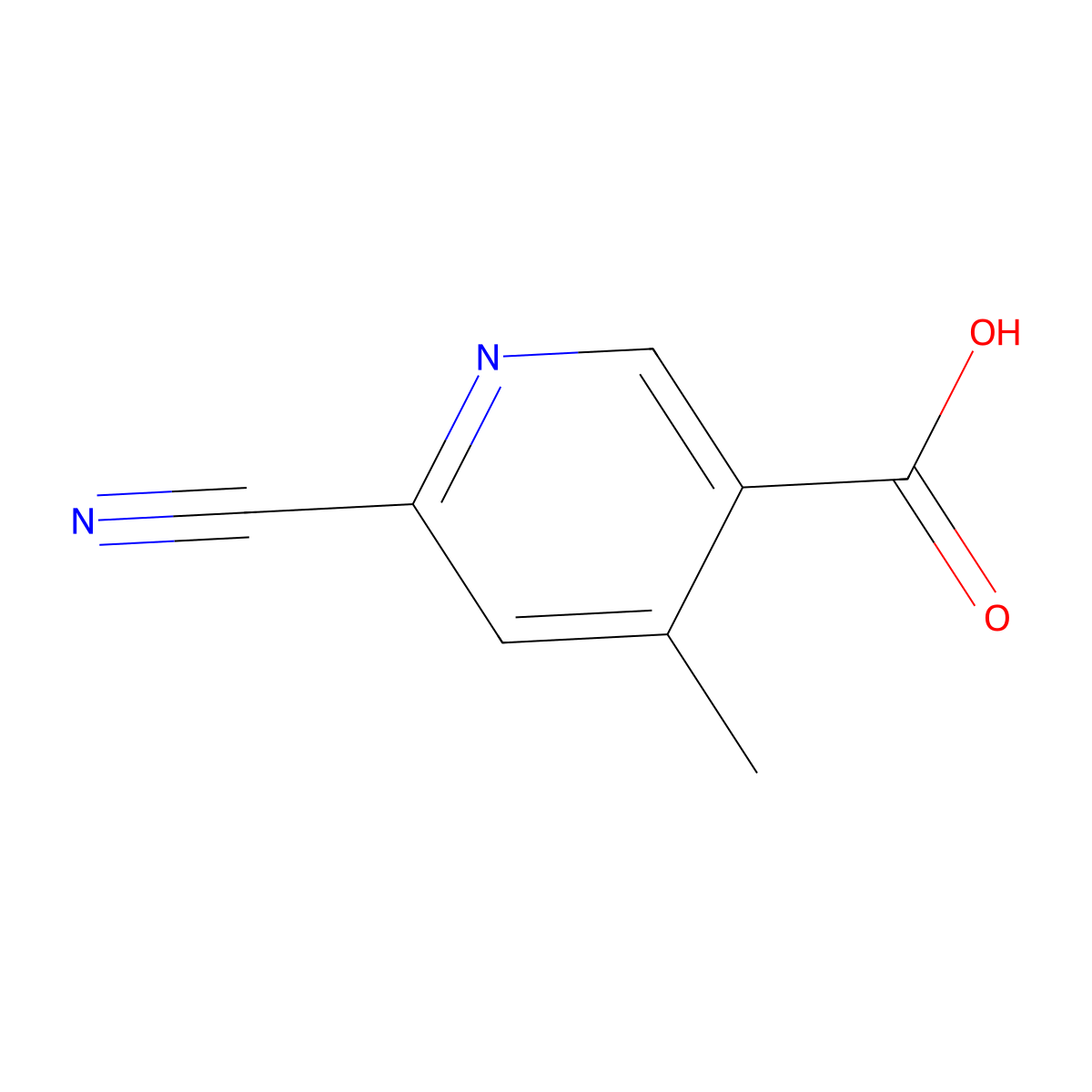 6-Cyano-4-methylpyridine-3-carboxylic acid molecular structure, CAS 1806297-91-5
