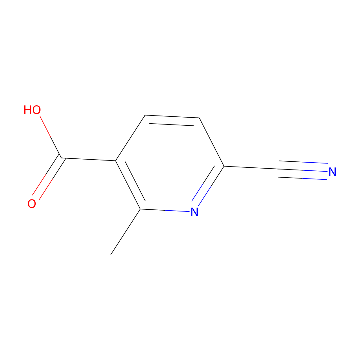 6-Cyano-2-methylpyridine-3-carboxylic acid molecular structure, CAS 1806297-98-2
