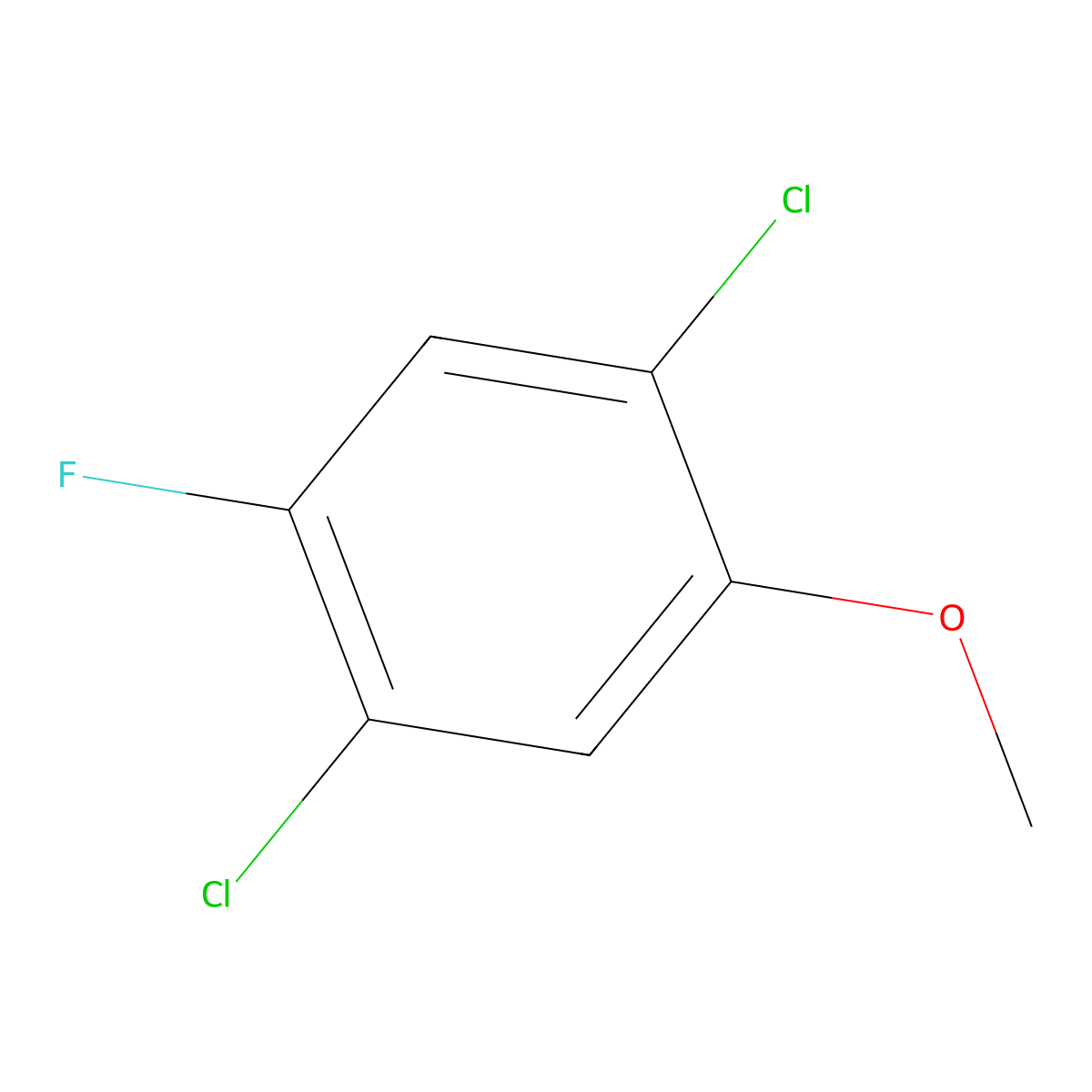 2,5-Dichloro-4-fluoroanisole molecular structure, CAS 1806298-67-8