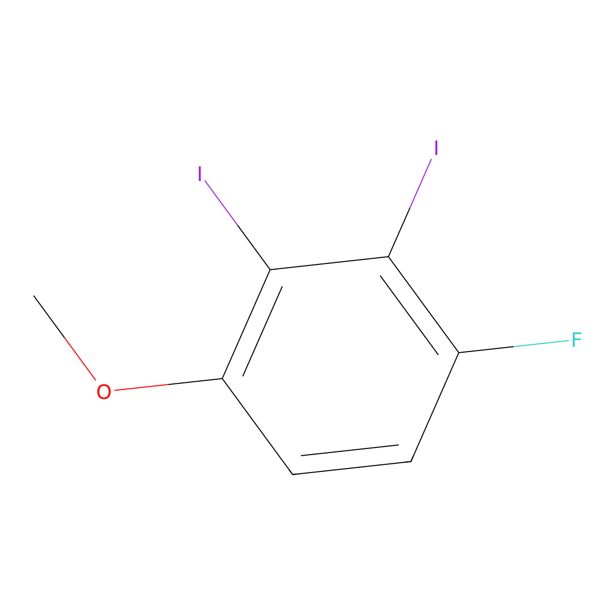 1-Fluoro-2,3-diiodo-4-methoxybenzene molecular structure, CAS 1806298-86-1