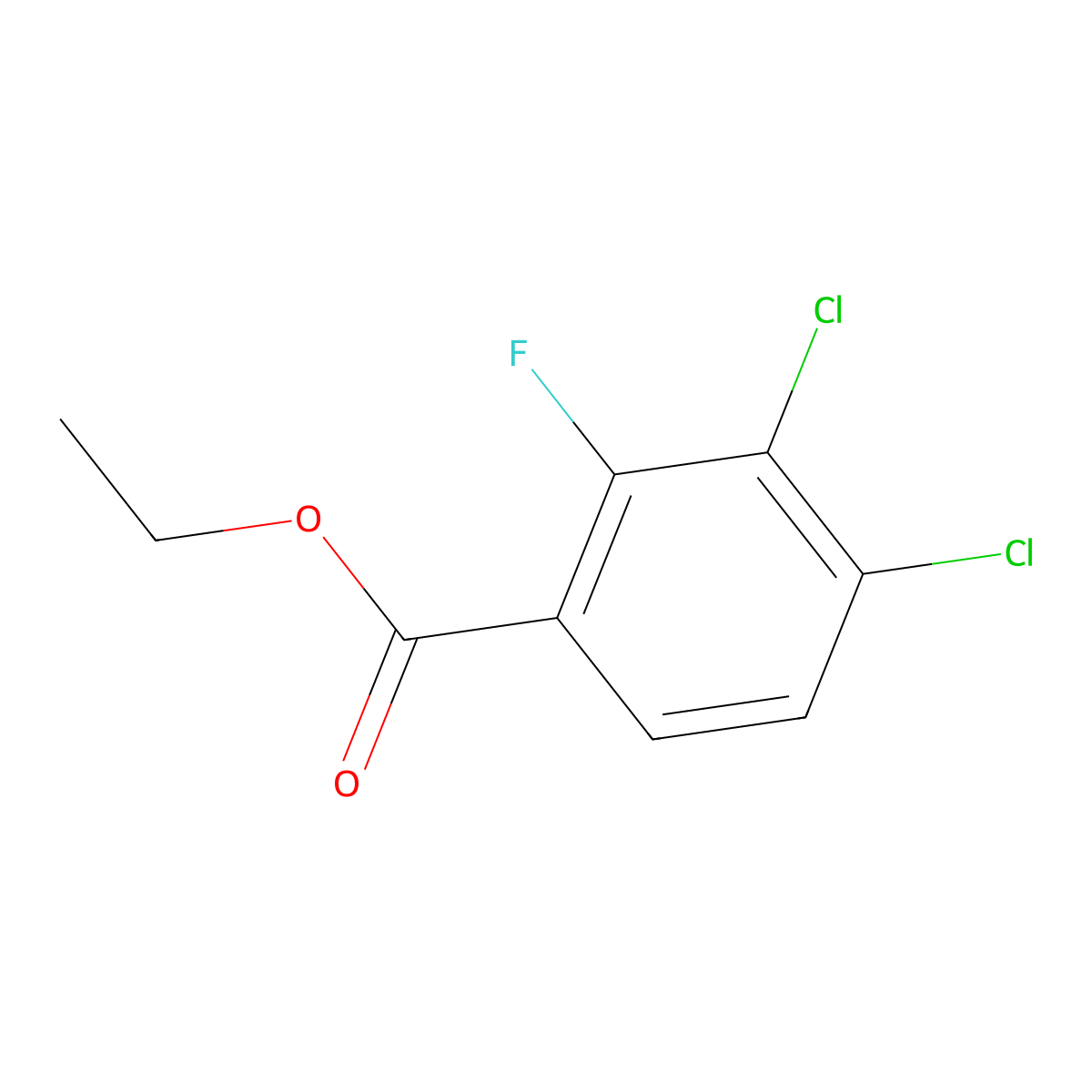 Ethyl 3,4-dichloro-2-fluorobenzoate molecular structure, CAS 1806298-91-8