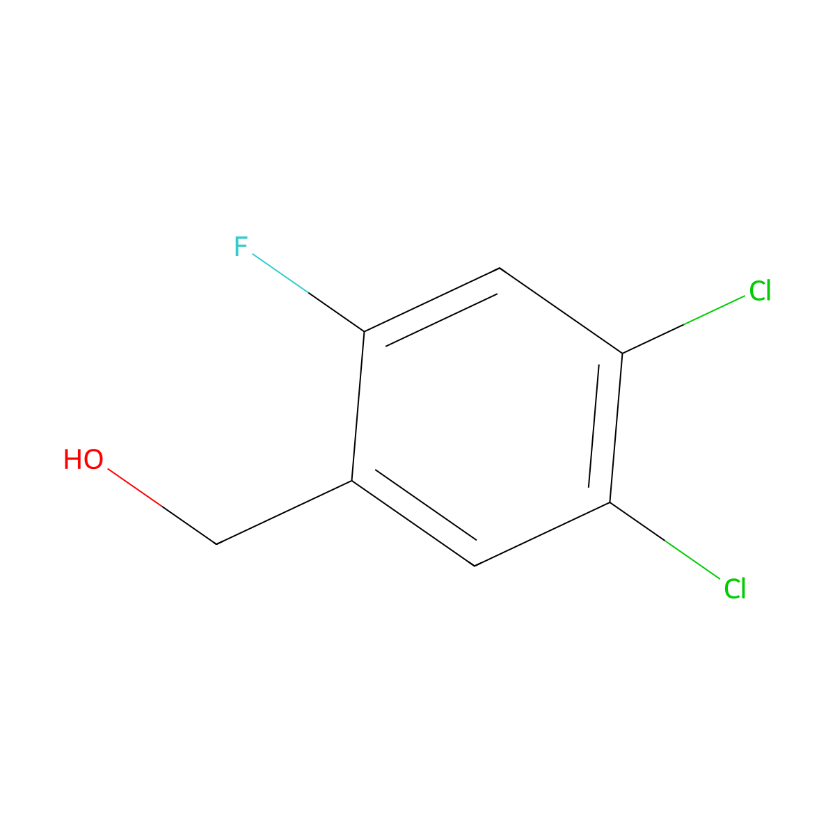 4,5-Dichloro-2-fluorobenzyl alcohol molecular structure, CAS 1806298-98-5