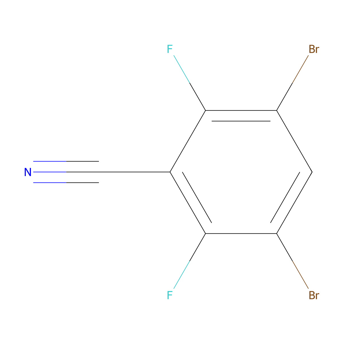 3,5-Dibromo-2,6-difluorobenzonitrile molecular structure, CAS 1806299-03-5