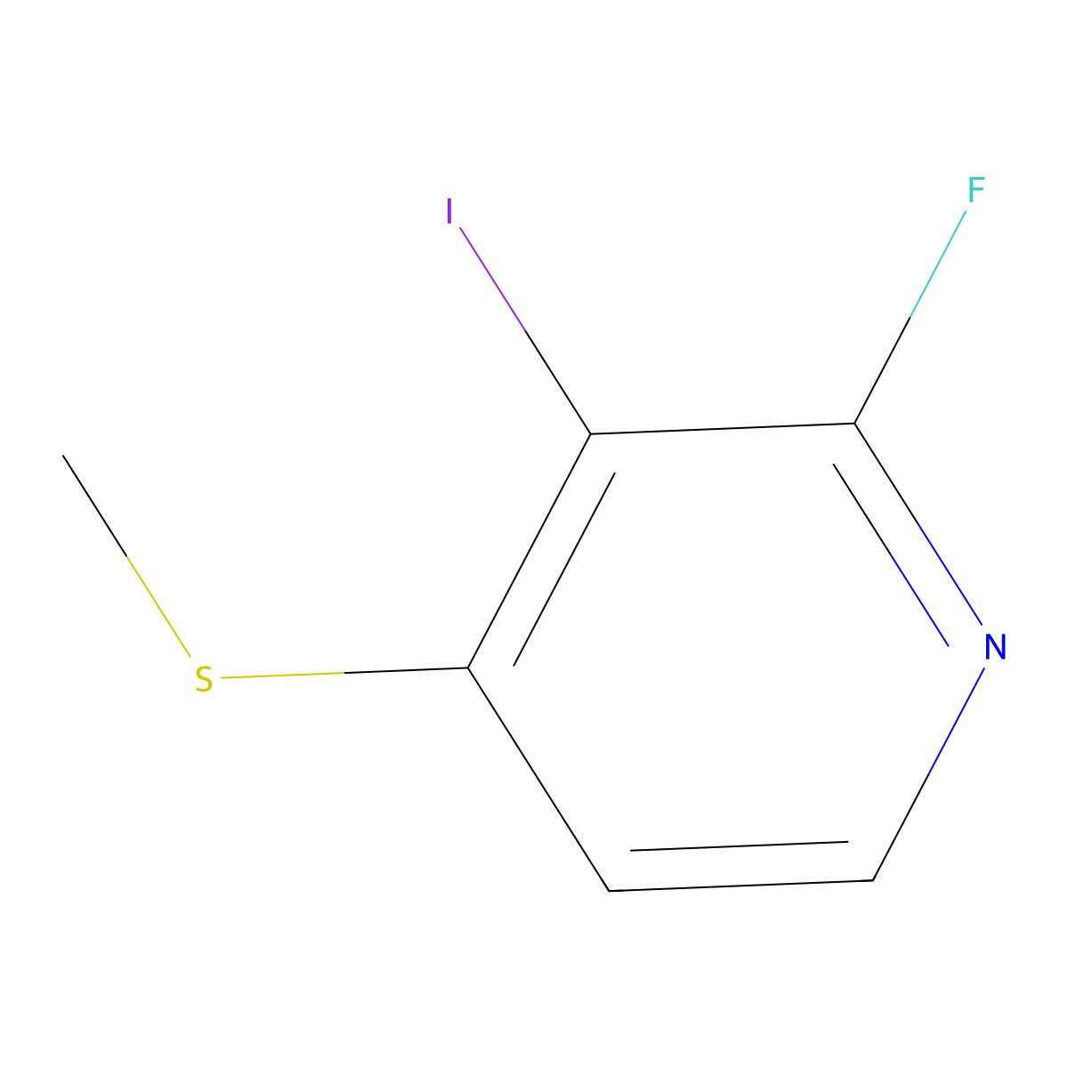 2-Fluoro-3-iodo-4-(methylthio)pyridine molecular structure, CAS 1806299-42-2