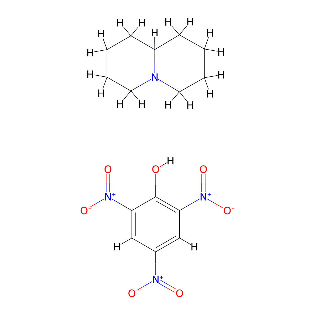 2,3,4,6,7,8,9,9a-octahydro-1H-quinolizine;2,4,6-trinitrophenol molecular structure, CAS 18063-86-0