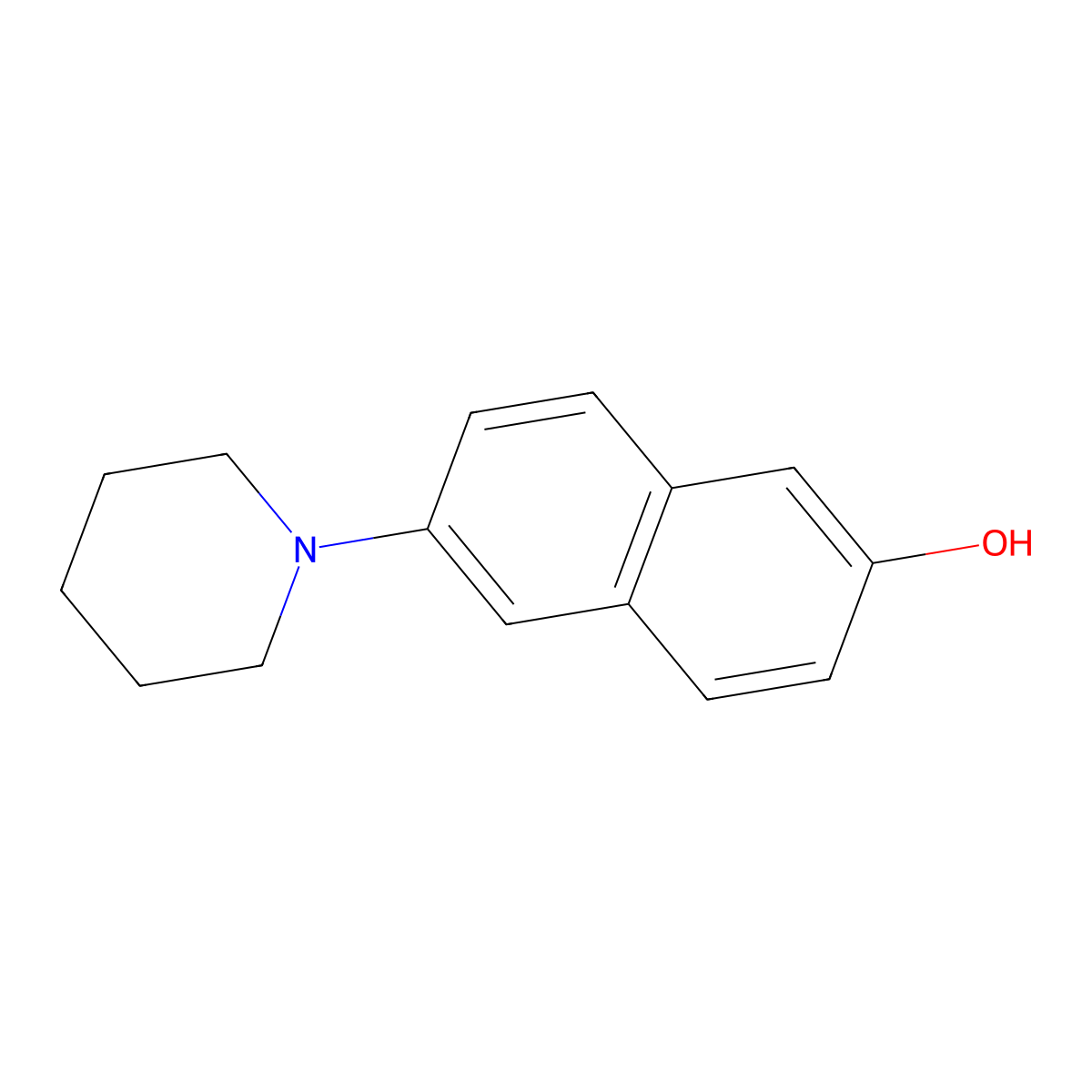 6-(Piperidin-1-yl)naphthalen-2-ol molecular structure, CAS 180630-90-4