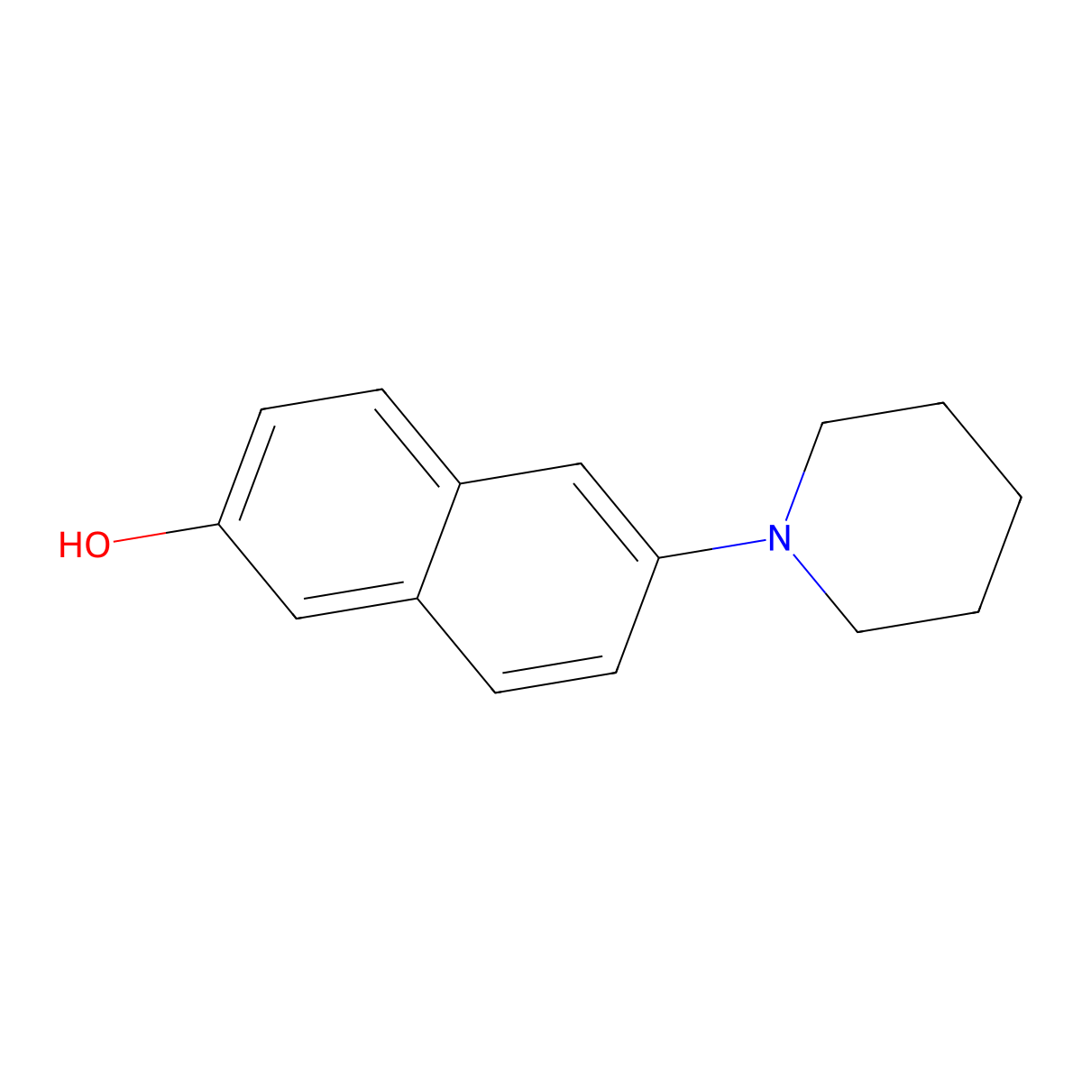 6-(Piperidin-1-yl)naphthalen-2-ol molecular structure, CAS 180630-90-4