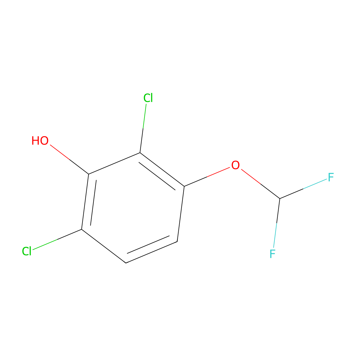 2,6-Dichloro-3-(difluoromethoxy)phenol molecular structure, CAS 1806301-48-3