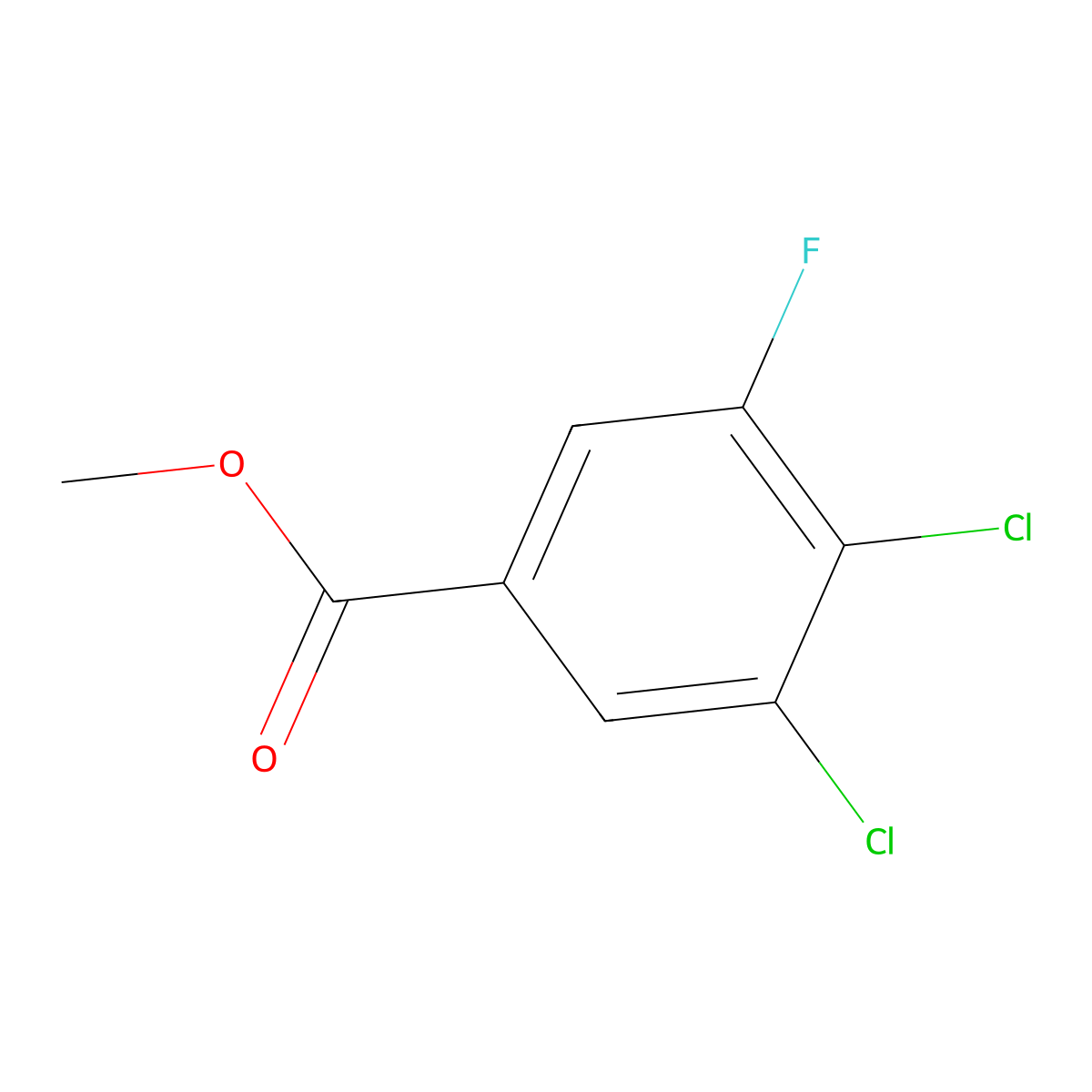 Methyl 3,4-dichloro-5-fluorobenzoate molecular structure, CAS 1806302-39-5