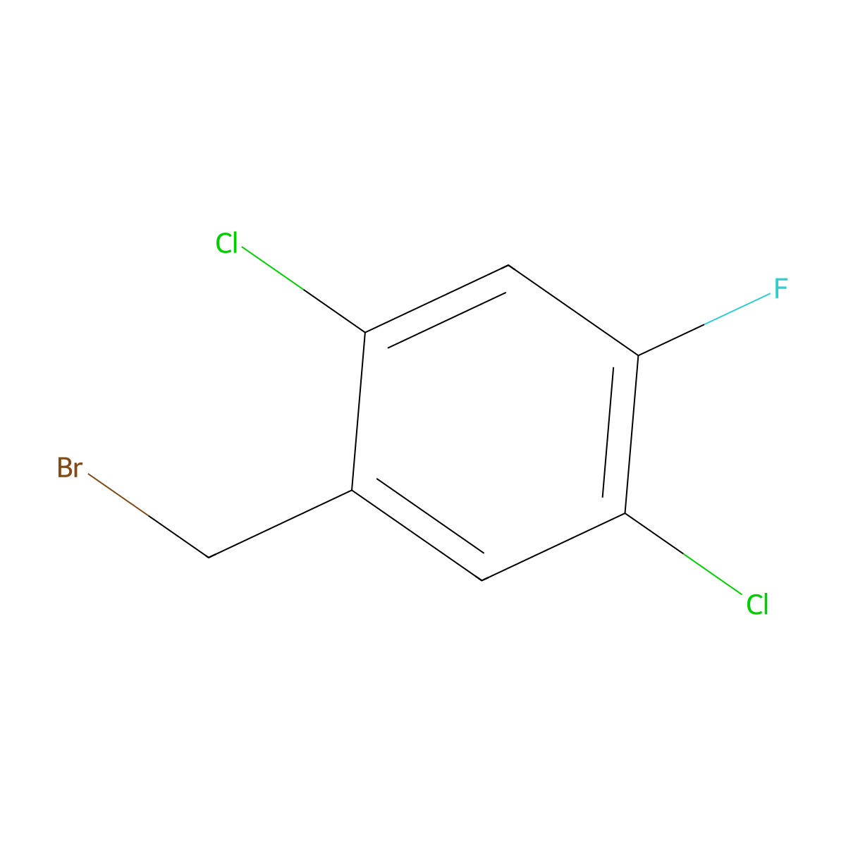 2,5-Dichloro-4-fluorobenzyl bromide molecular structure, CAS 1806302-59-9