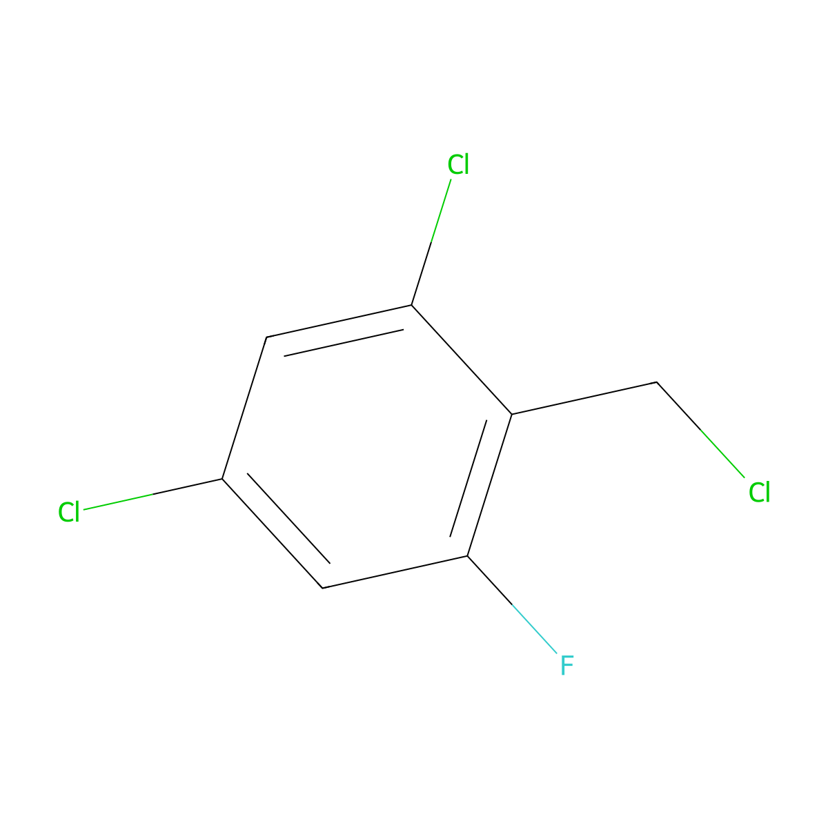 2,4-Dichloro-6-fluorobenzyl chloride molecular structure, CAS 1806302-63-5