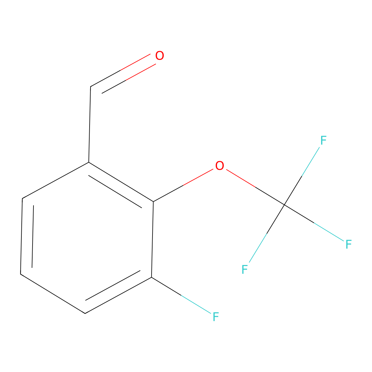 3-Fluoro-2-(trifluoromethoxy)benzaldehyde molecular structure, CAS 1806303-16-1