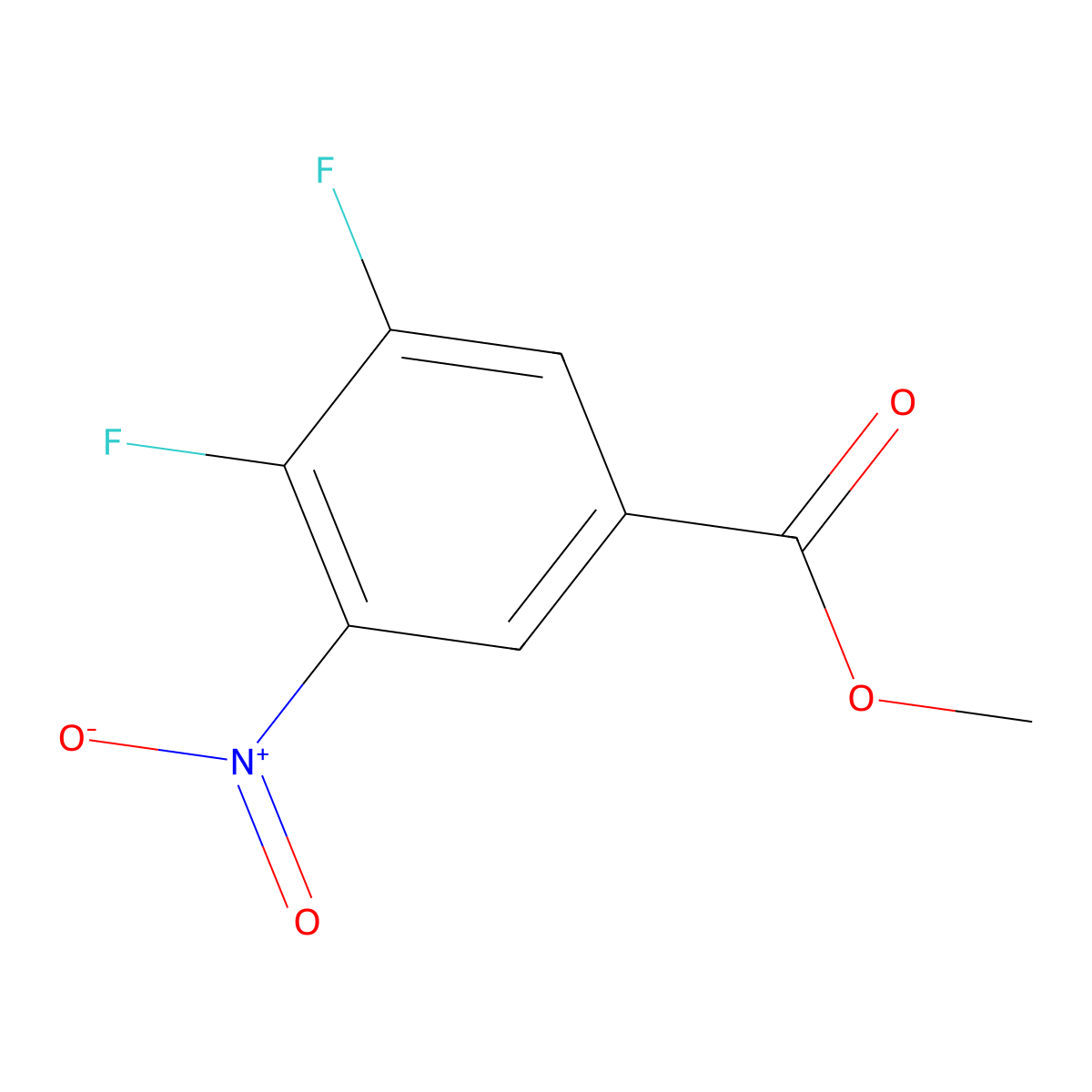 Methyl 3,4-difluoro-5-nitrobenzoate molecular structure, CAS 1806303-78-5