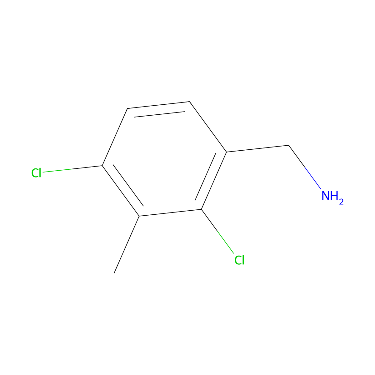 2,4-Dichloro-3-methylbenzenemethanamine molecular structure, CAS 1806304-26-6